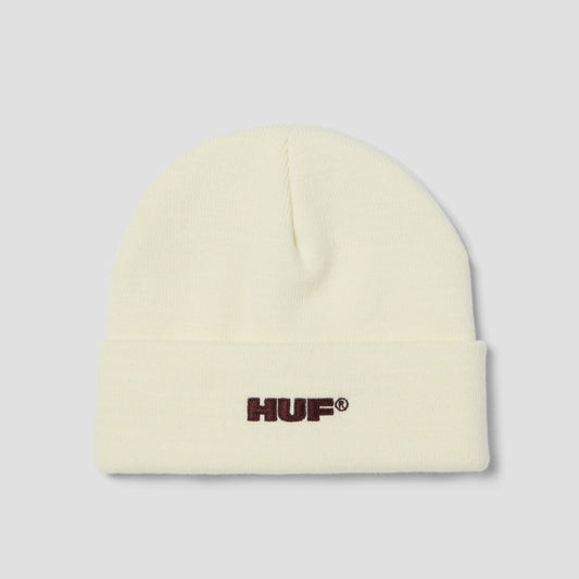 HUF All Caps Cuff Beanie Cream