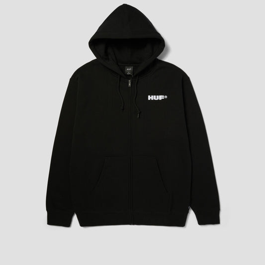HUF All Caps Zip Hood Black