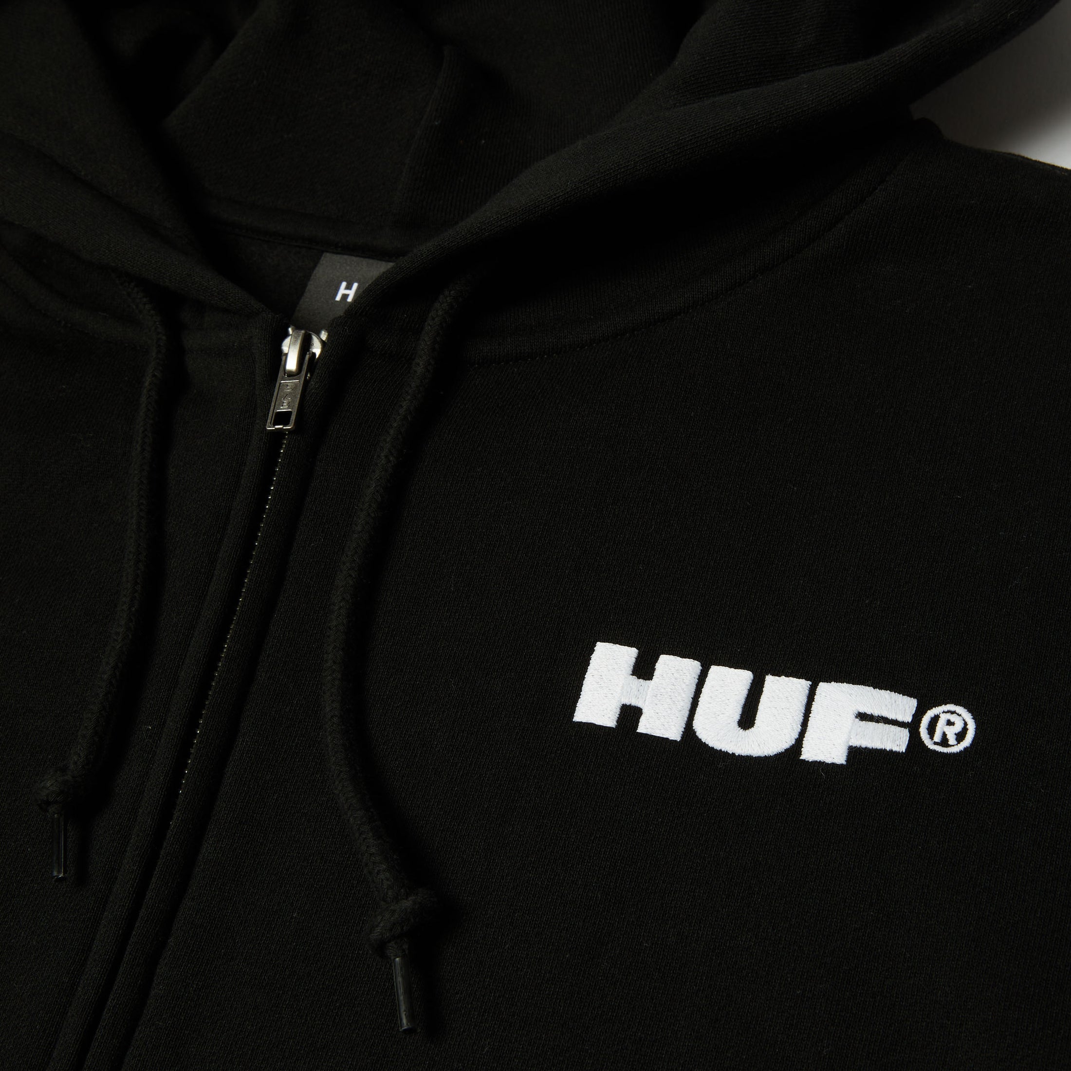 HUF All Caps Zip Hood Black