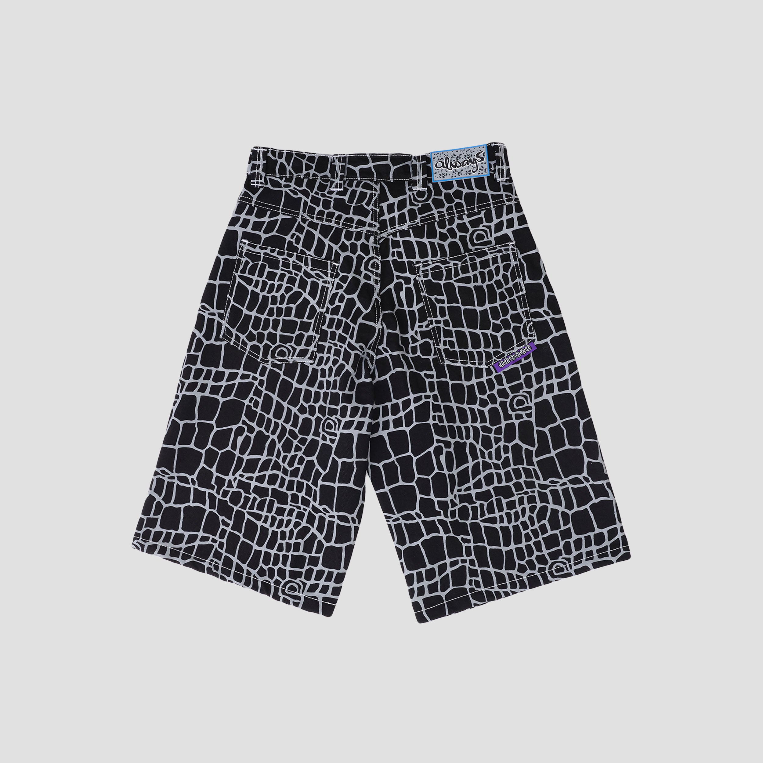 Always Croc Print Denim Shorts Black – Slam City Skates