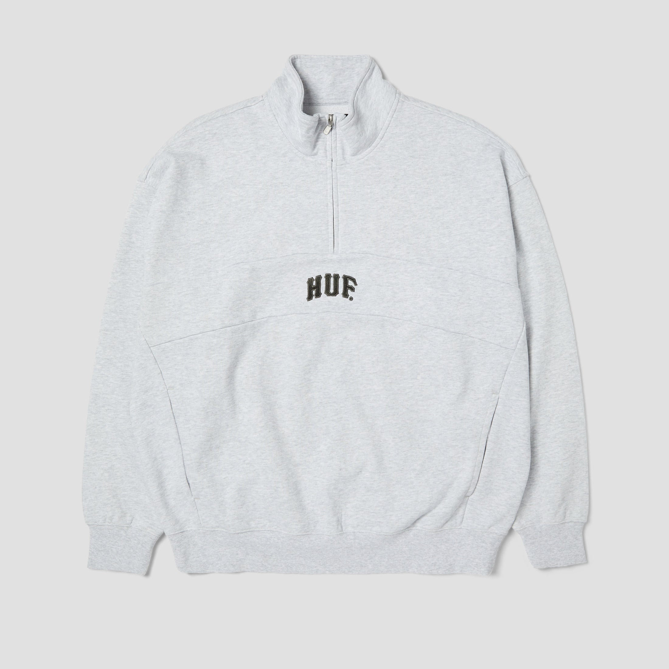 HUF Arch Enzyme 1/4 Zip Fleece Heather Grey