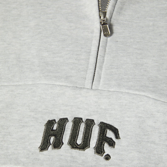 HUF Arch Enzyme 1/4 Zip Fleece Heather Grey