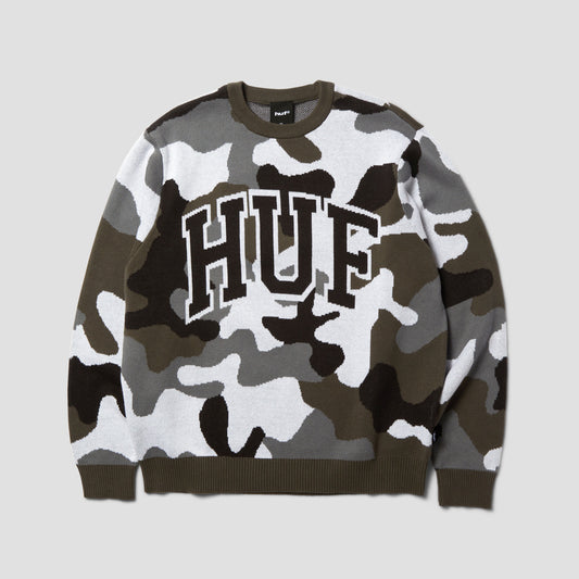HUF Arch Jacquard Camo Crewneck Camo