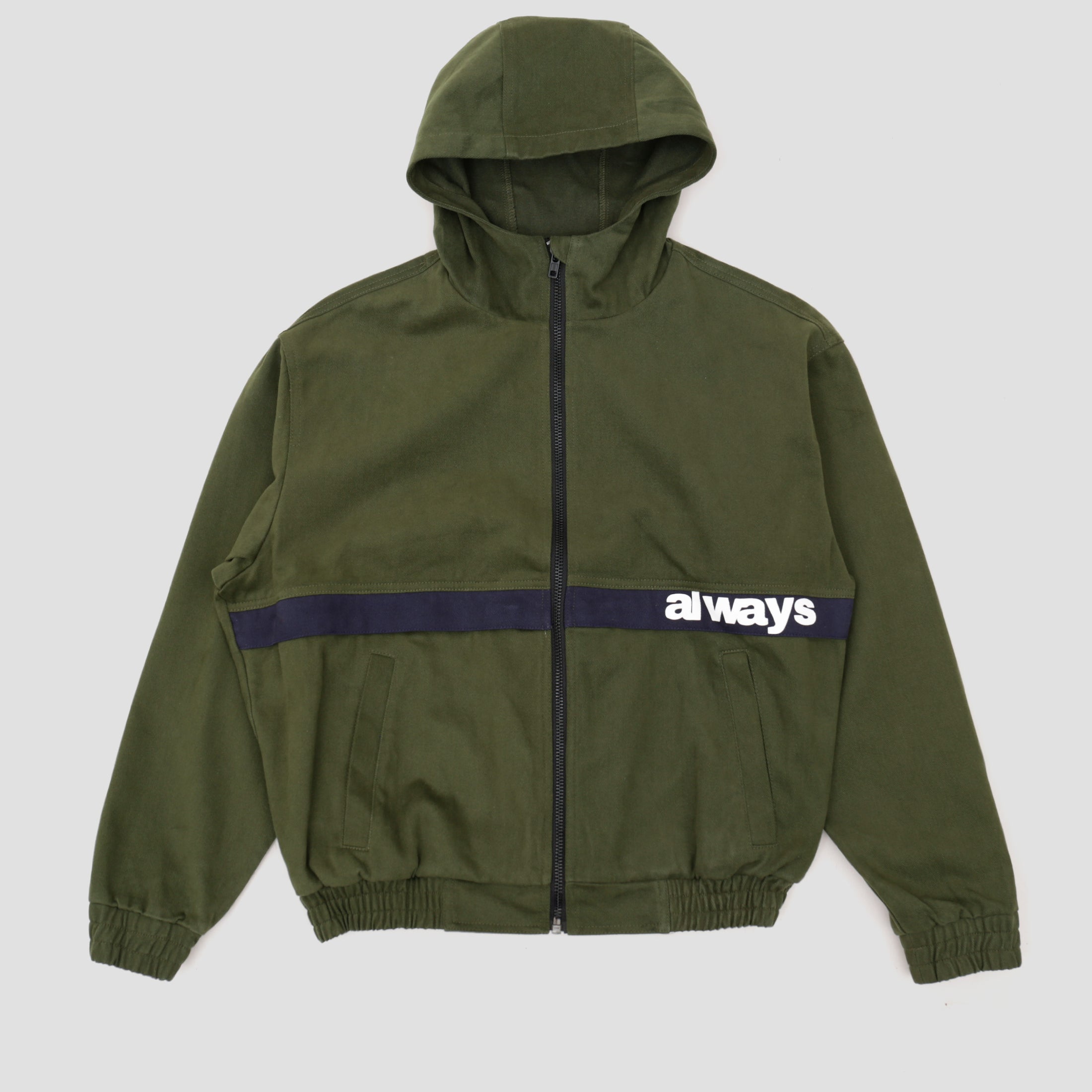 Always Two Tone Canvas Bomber Jacket Green