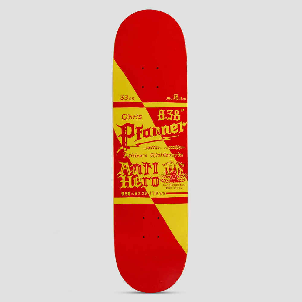 Anti Hero 8.38 Pfanner Mas Refrescos Skateboard Deck Red