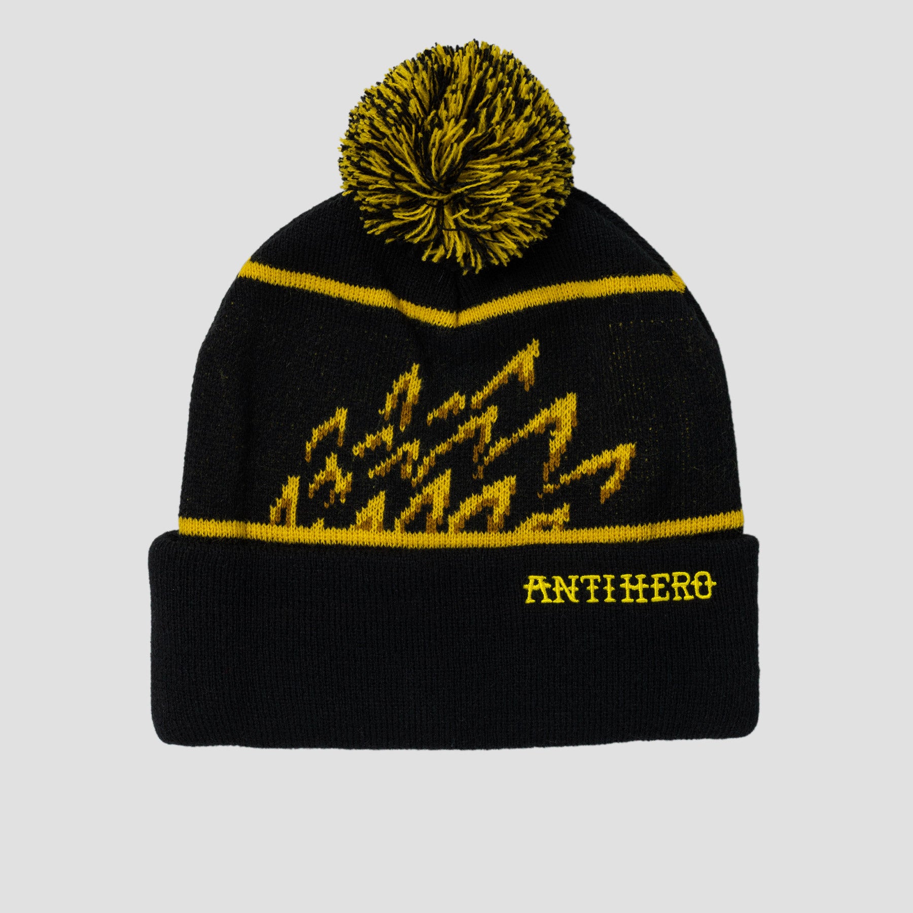 Anti Hero Eagle Pom Beanie Black / Yellow