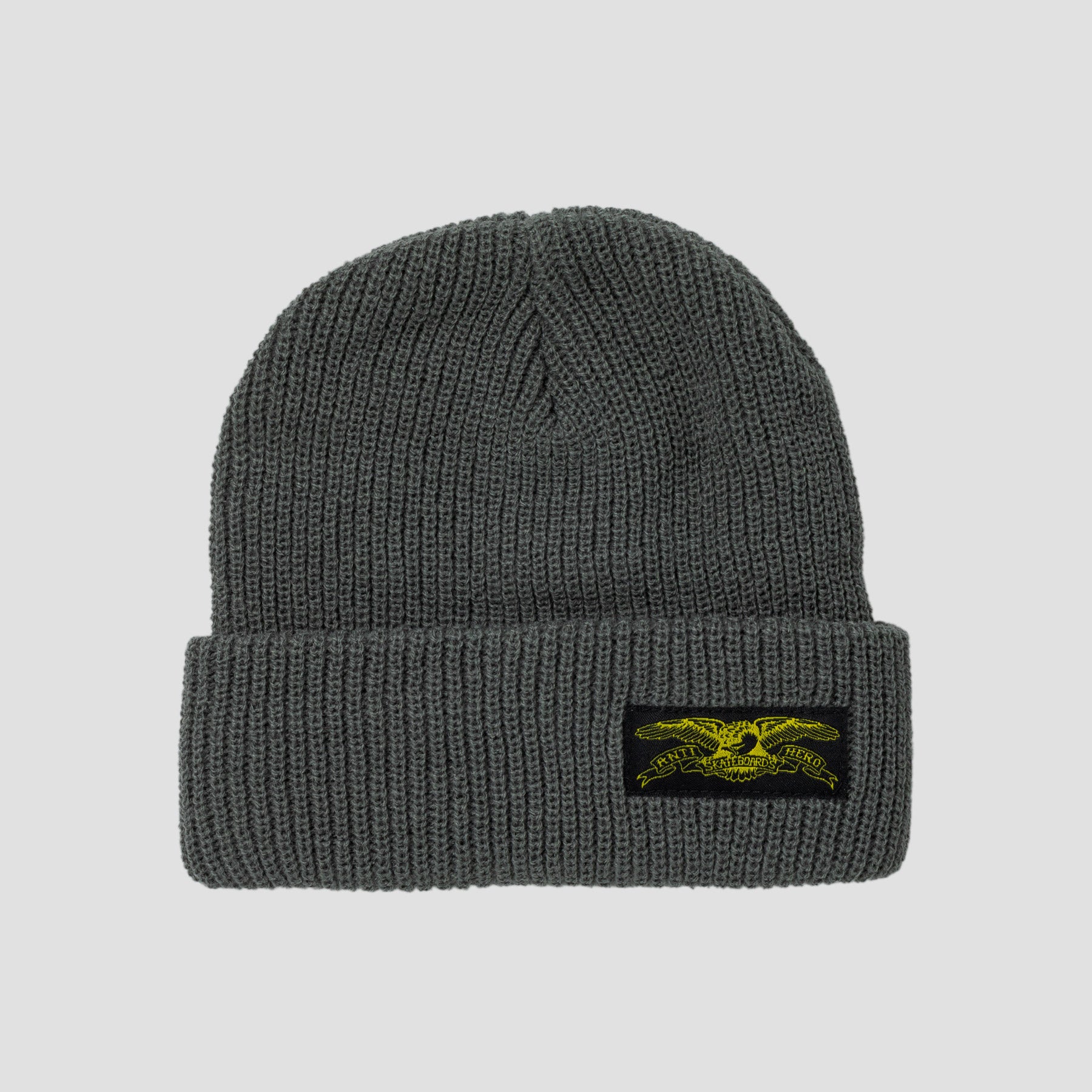 Anti Hero Stock Eagle Label Beanie Charcoal / Yellow