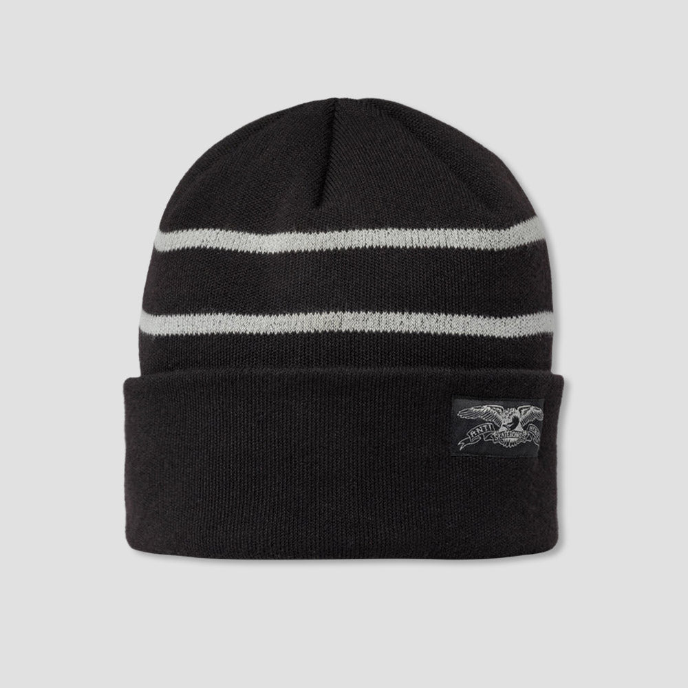 Anti Hero Stock Eagle Label Stripe Cuff Beanie Black / Grey