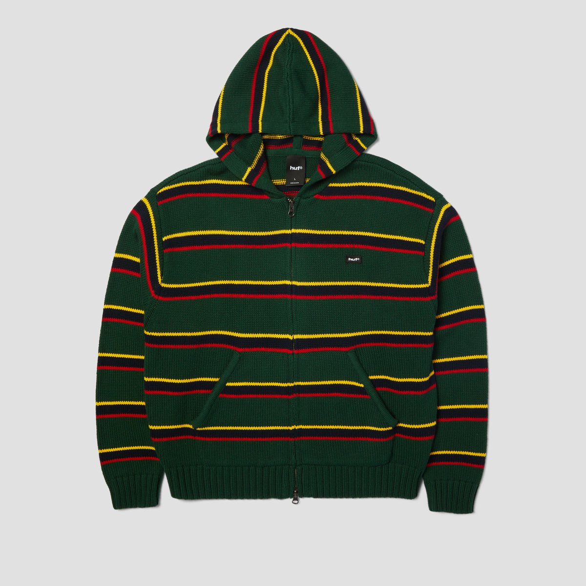 HUF Banks Full Zip Striped Hoodie Sycamore