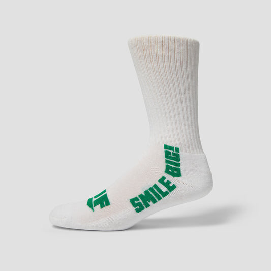 HUF Big Smile Crew Sock White