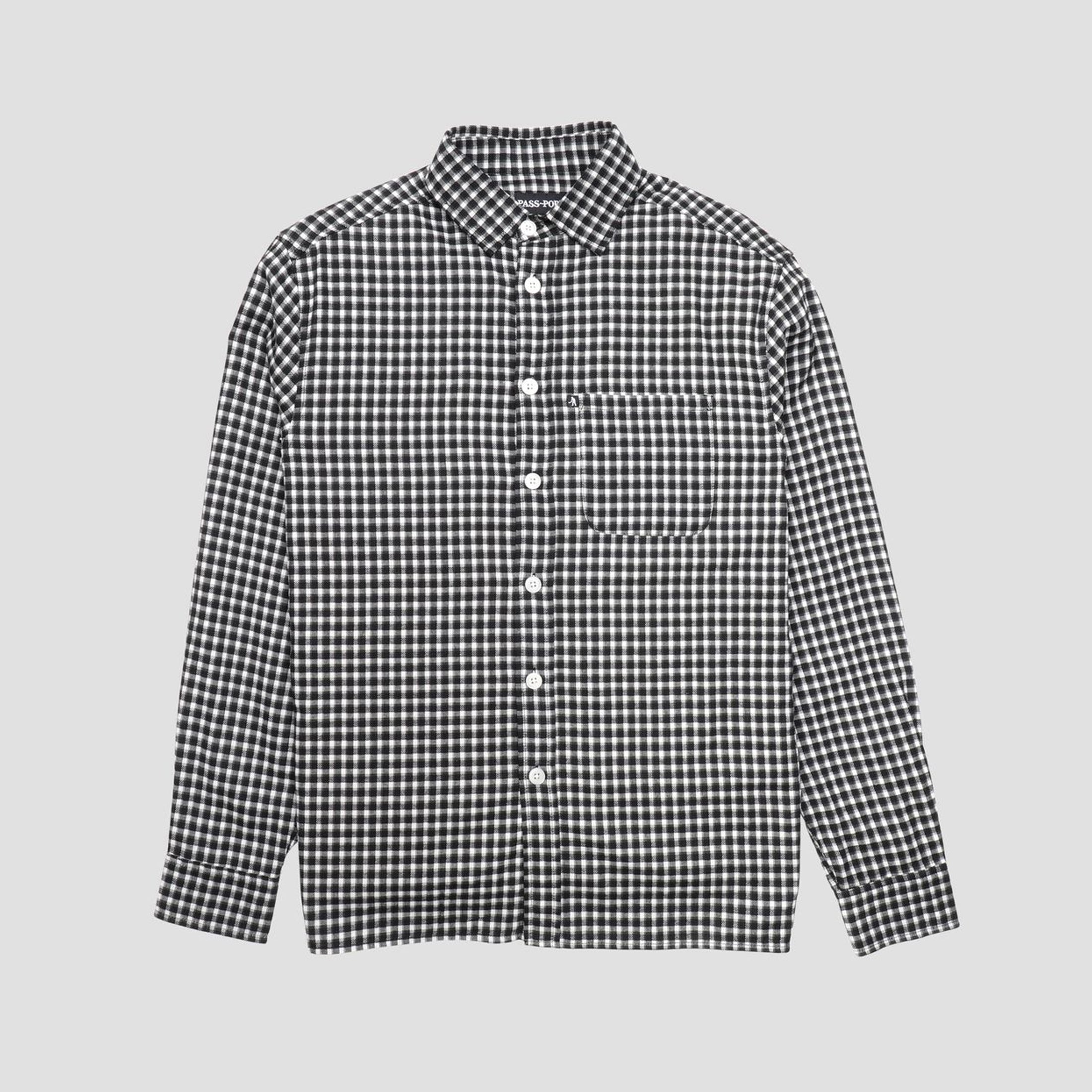Passport Workers Check Shirt Longsleeve Black