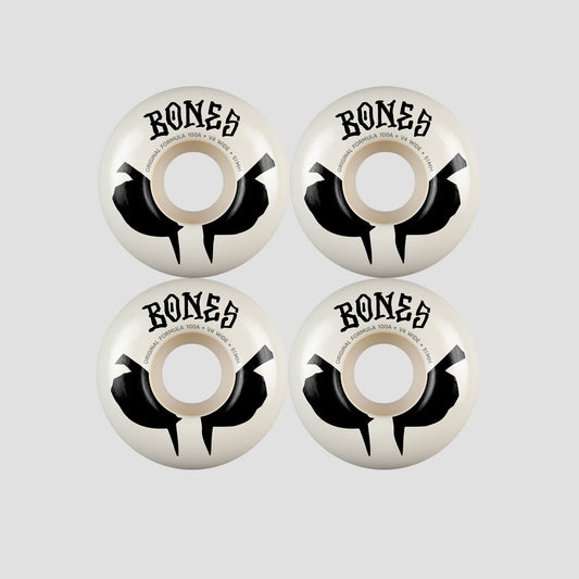 Bones 51mm 100a V4 Wide OG Formula Skateboard Wheels White