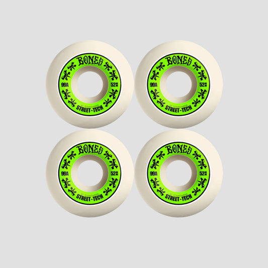 Bones 52mm 99a STF V1 Standard Skateboard Wheels White
