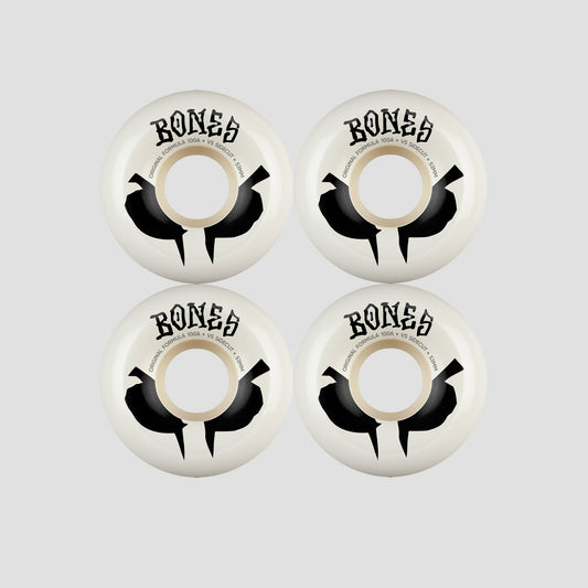 Bones 53mm 100a V5 Sidecut OG Formula Skateboard Wheels White