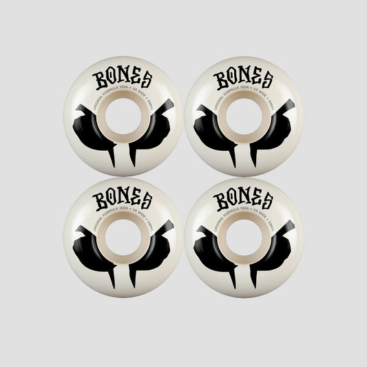 Bones 54mm 100a V4 Wide OG Formula Skateboard Wheels White