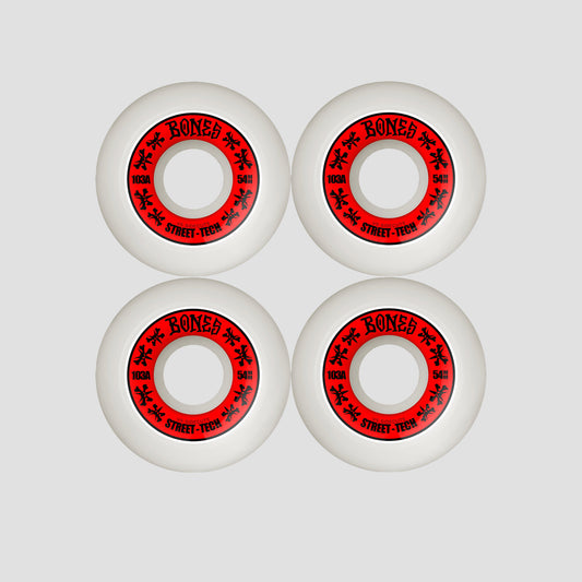 Bones 54mm 103a STF V5 Sidecut Skateboard Wheels White