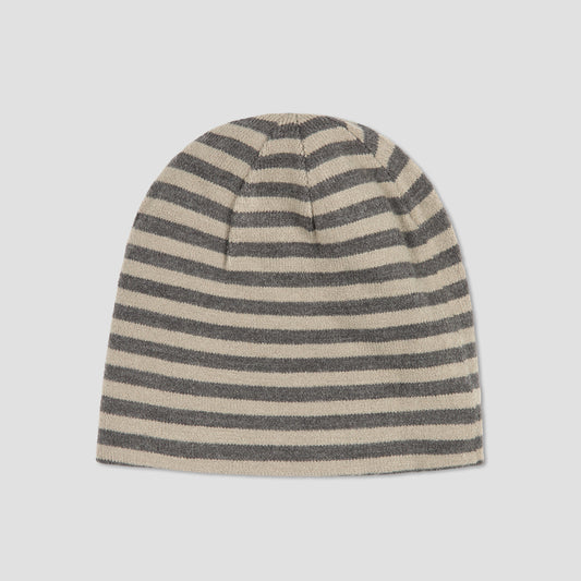 Bronze Emo Stripe B Skully Beanie Grey