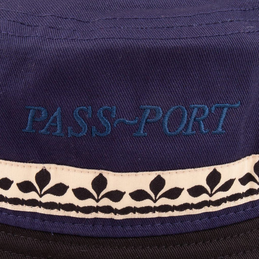 Passport Ornate Ribbon Bucket Hat Navy