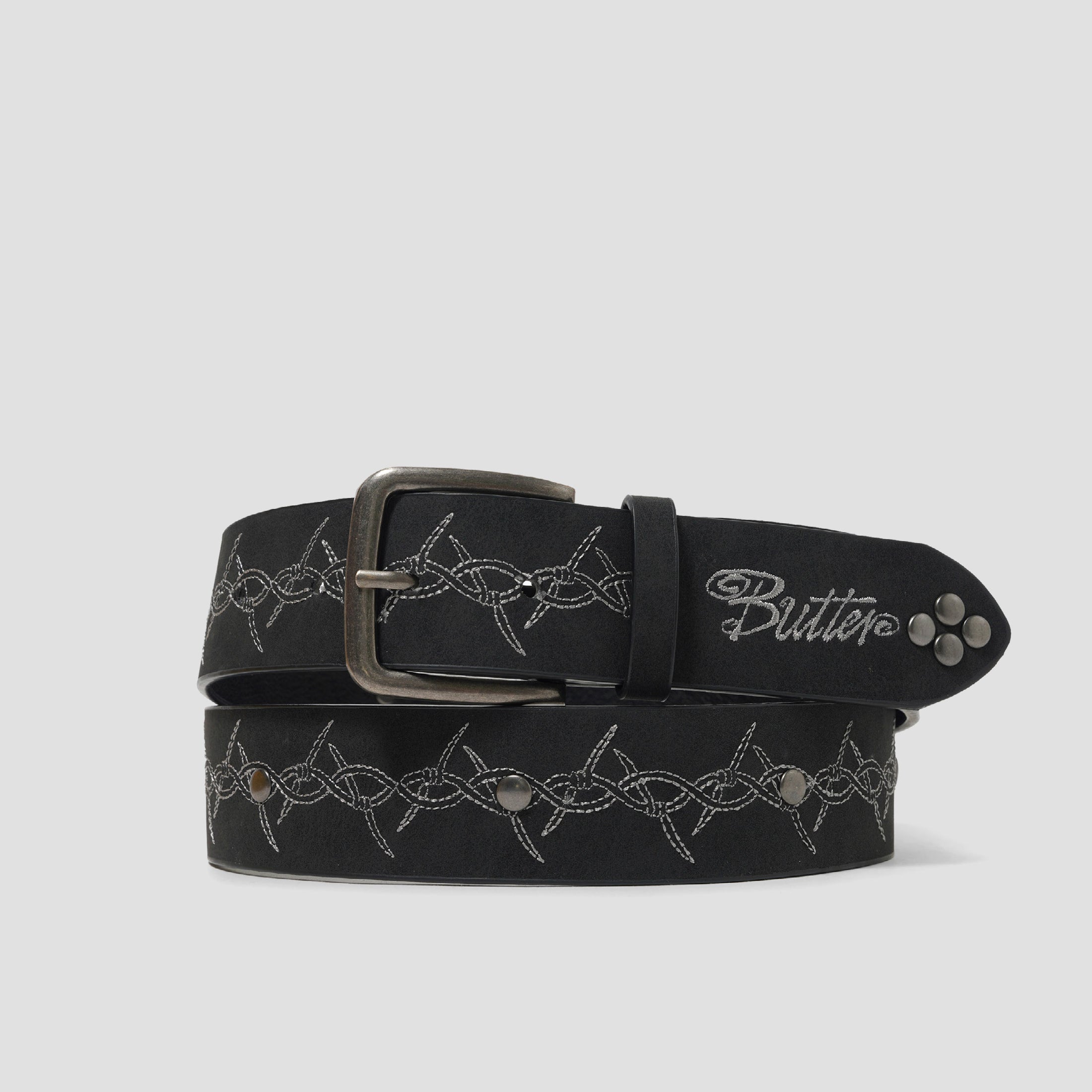 Butter Goods Barbed Wire Studded Belt Black