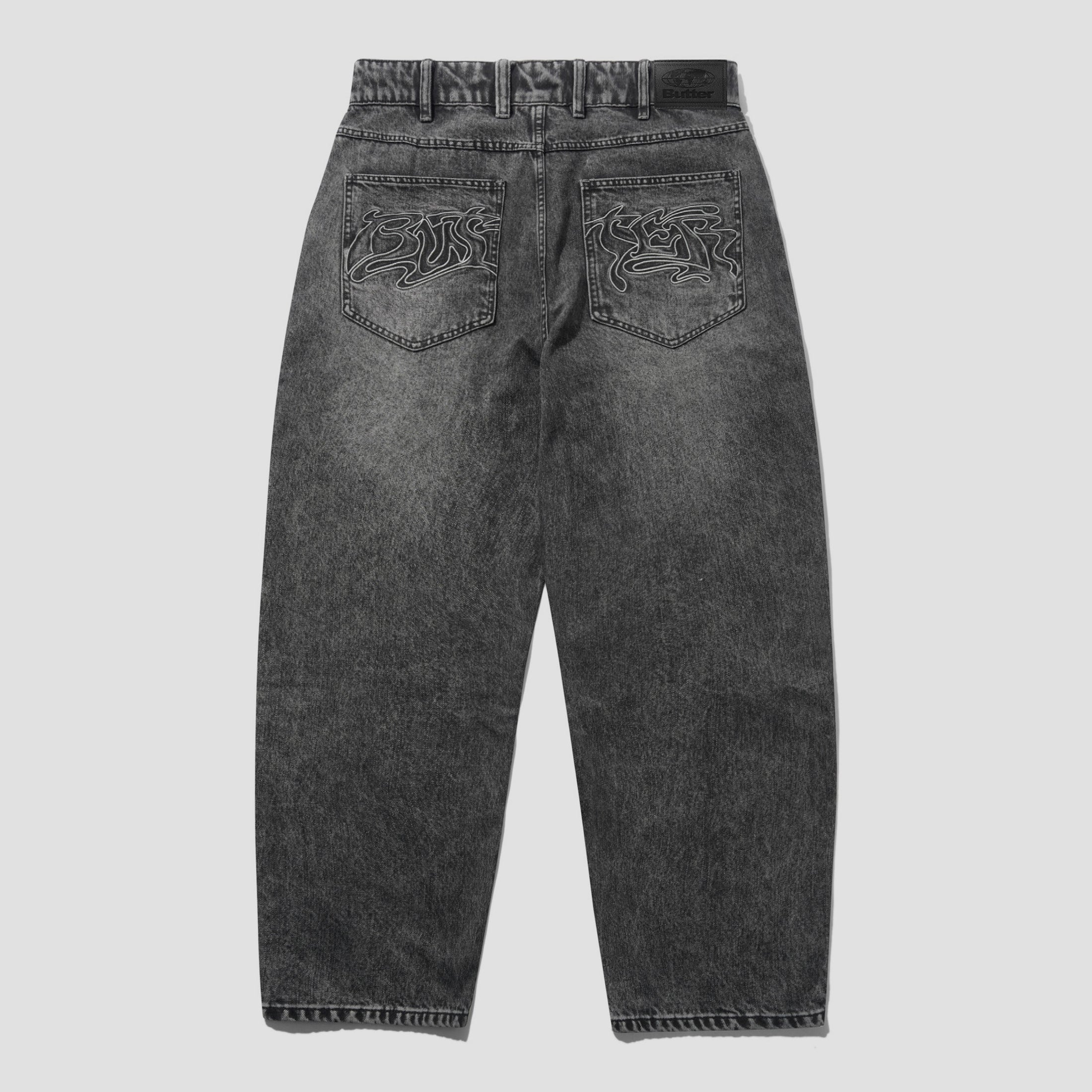 Butter Goods Drummer Baggy Denim Jeans Streaky Black