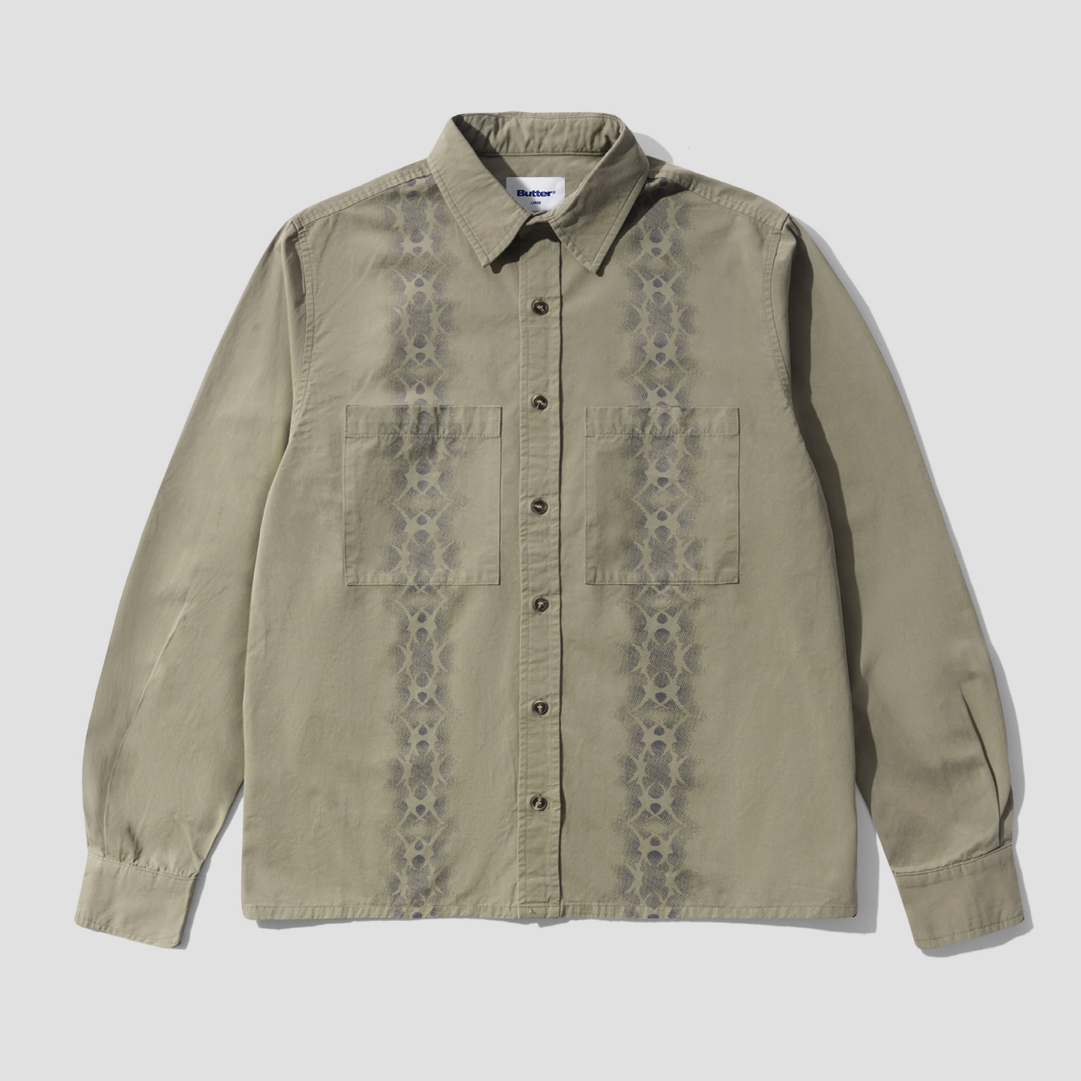 Butter Goods Fade Button Up Shirt Washed Fatigue