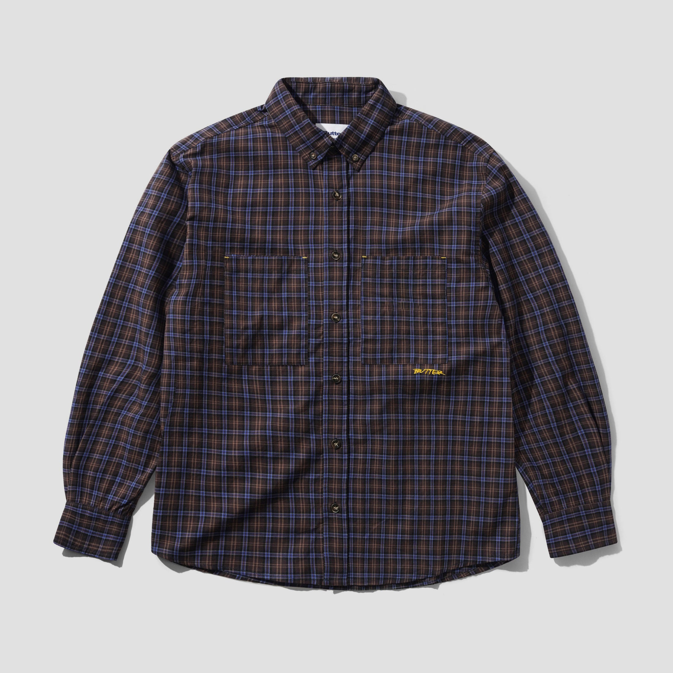 Butter Goods Plaid Shirt Brown / Cobalt