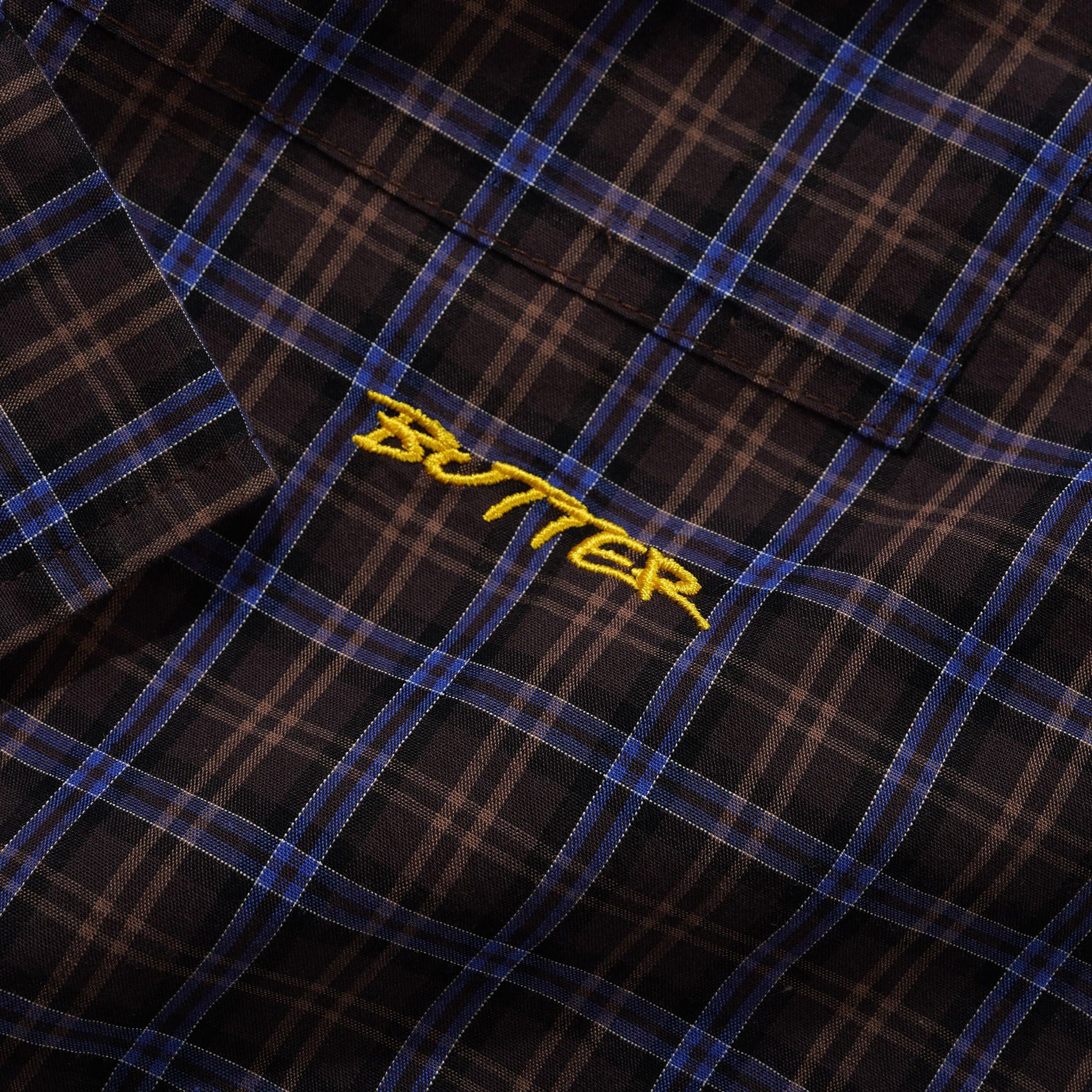 Butter Goods Plaid Shirt Brown / Cobalt