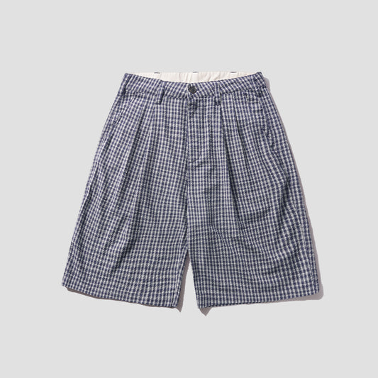 Butter Goods Pleated Shorts Navy Plaid
