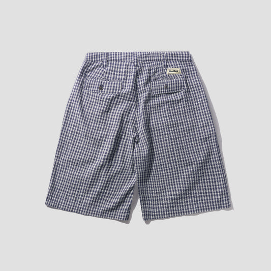 Butter Goods Pleated Shorts Navy Plaid