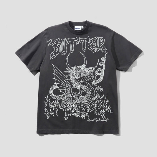 Butter x Daniel Johnston Dragon T-Shirt Washed Black