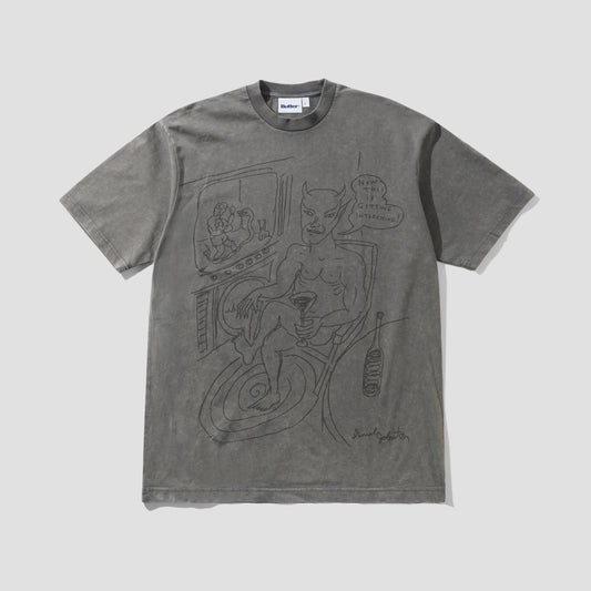 Butter x Daniel Johnston Satan T-Shirt Black Acid Wash
