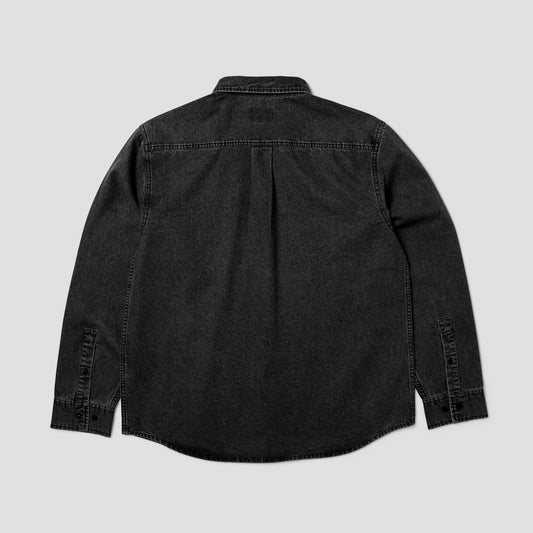 HUF Carson Overdyed Denim Longsleeve Shirt Black