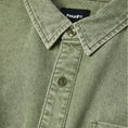 Load image into Gallery viewer, HUF Carson Overdyed Denim Longsleeve Shirt Olive
