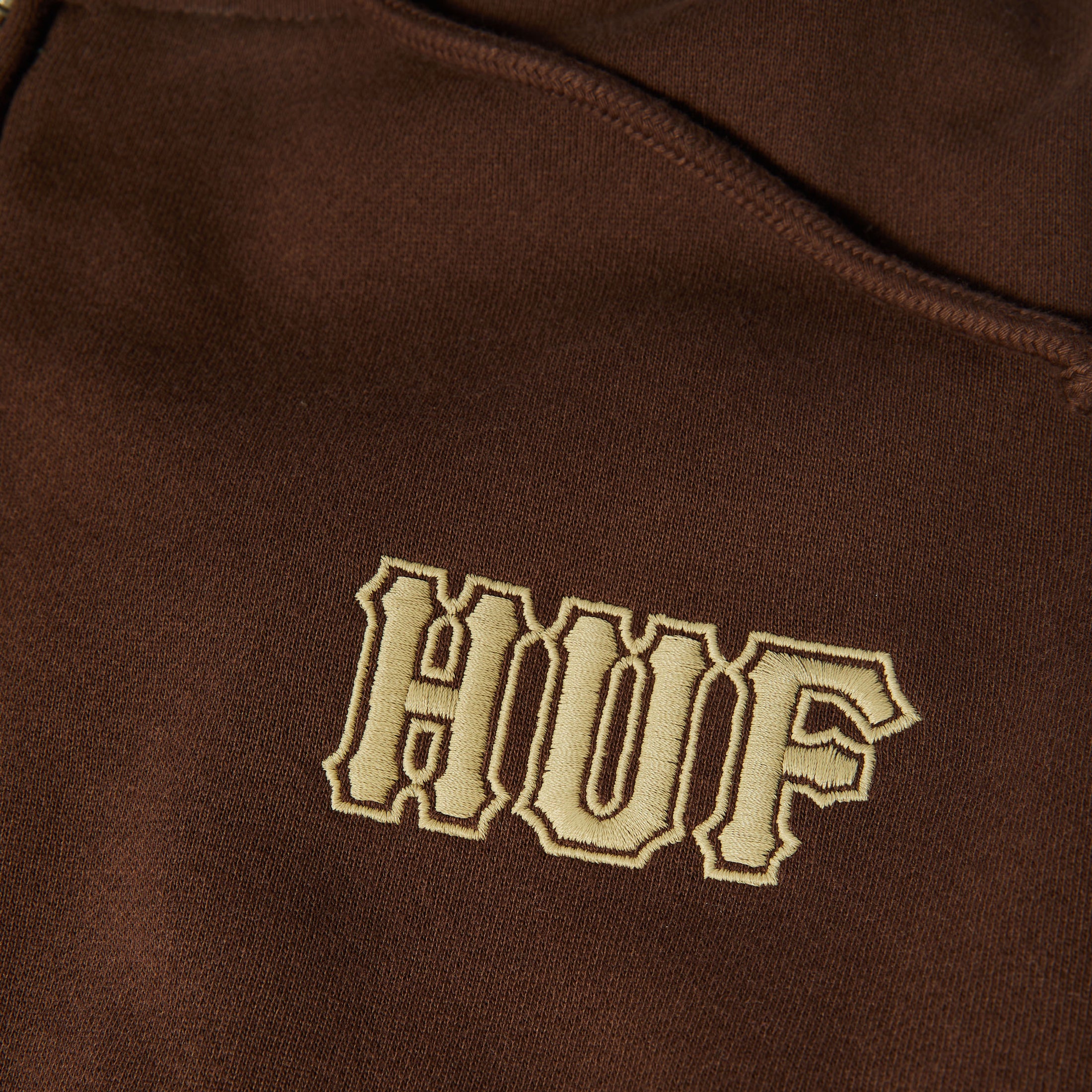 HUF Classic Logo Full Zip Hoodie Chocolate