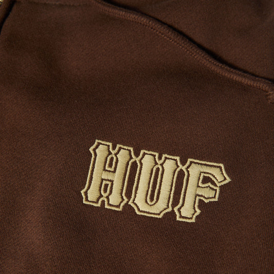 HUF Classic Logo Full Zip Hoodie Chocolate