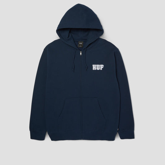 HUF Classic Logo Full Zip Hoodie Navy