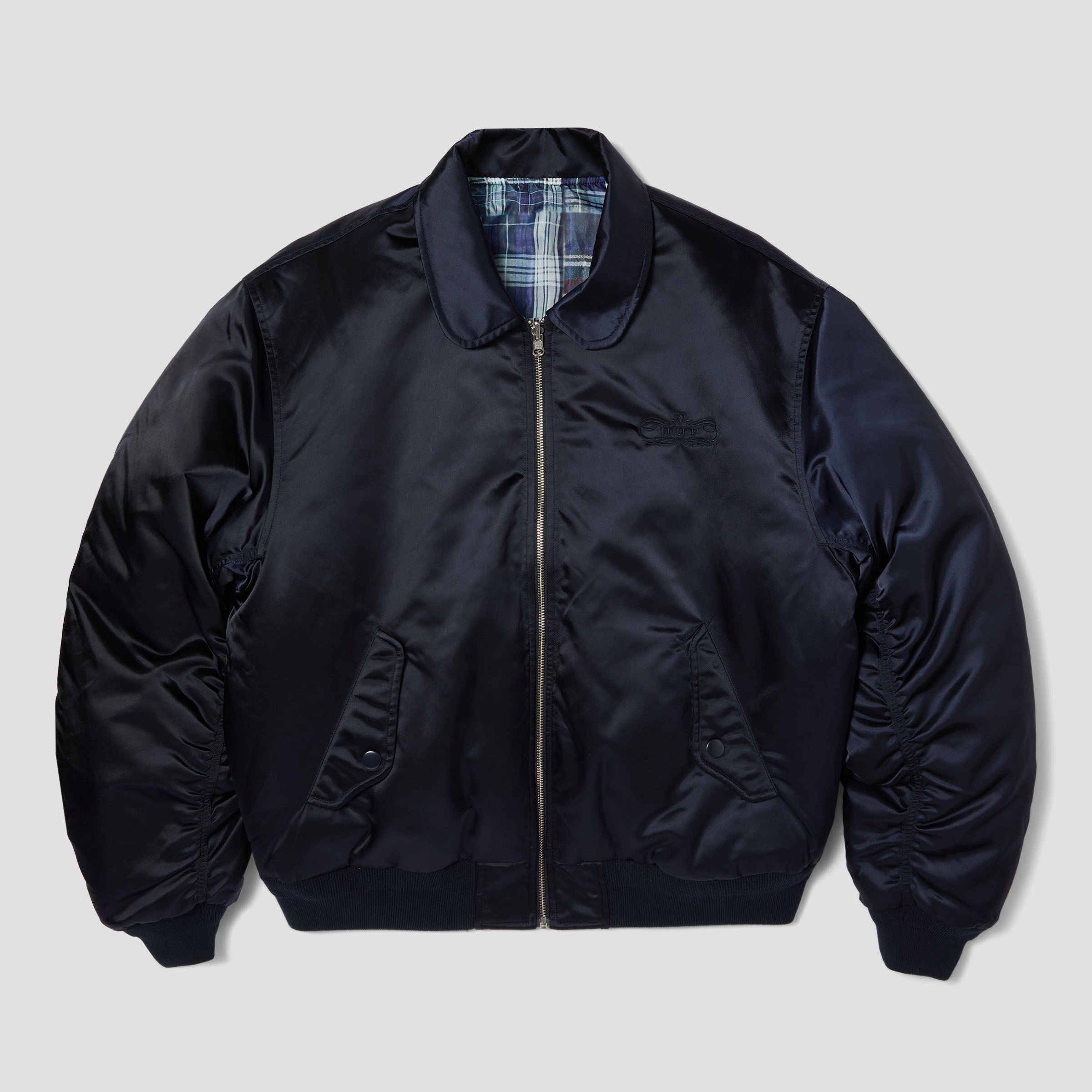 ジャケット・アウター HUF CLOTHIERS REVERSIBLE FLIGHT JACKET HUF Clothiers Reversible Flight Jacket Navy – Slam City Skates