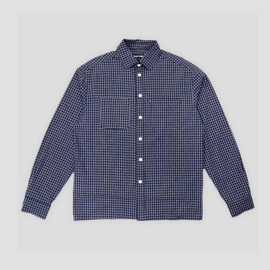 Passport Workers Check Longsleeve Shirt Navy