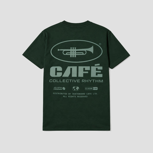 Skateboard Cafe Collective Rhythm T-Shirt Forest Green