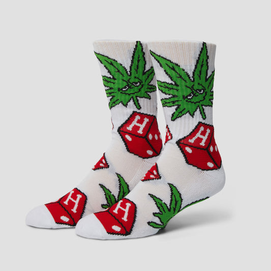 HUF Dice Buddy Crew Sock White