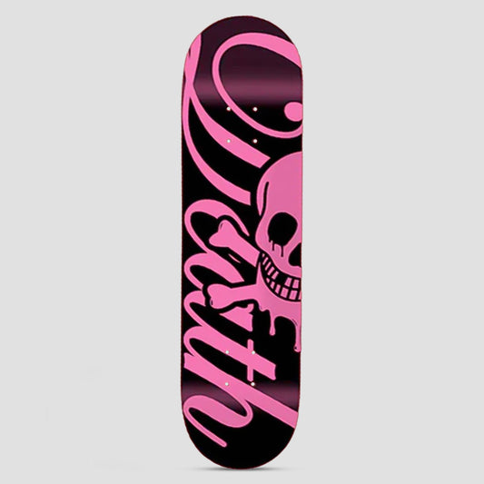 Death 8.38 Script Skateboard Deck Black / Pink