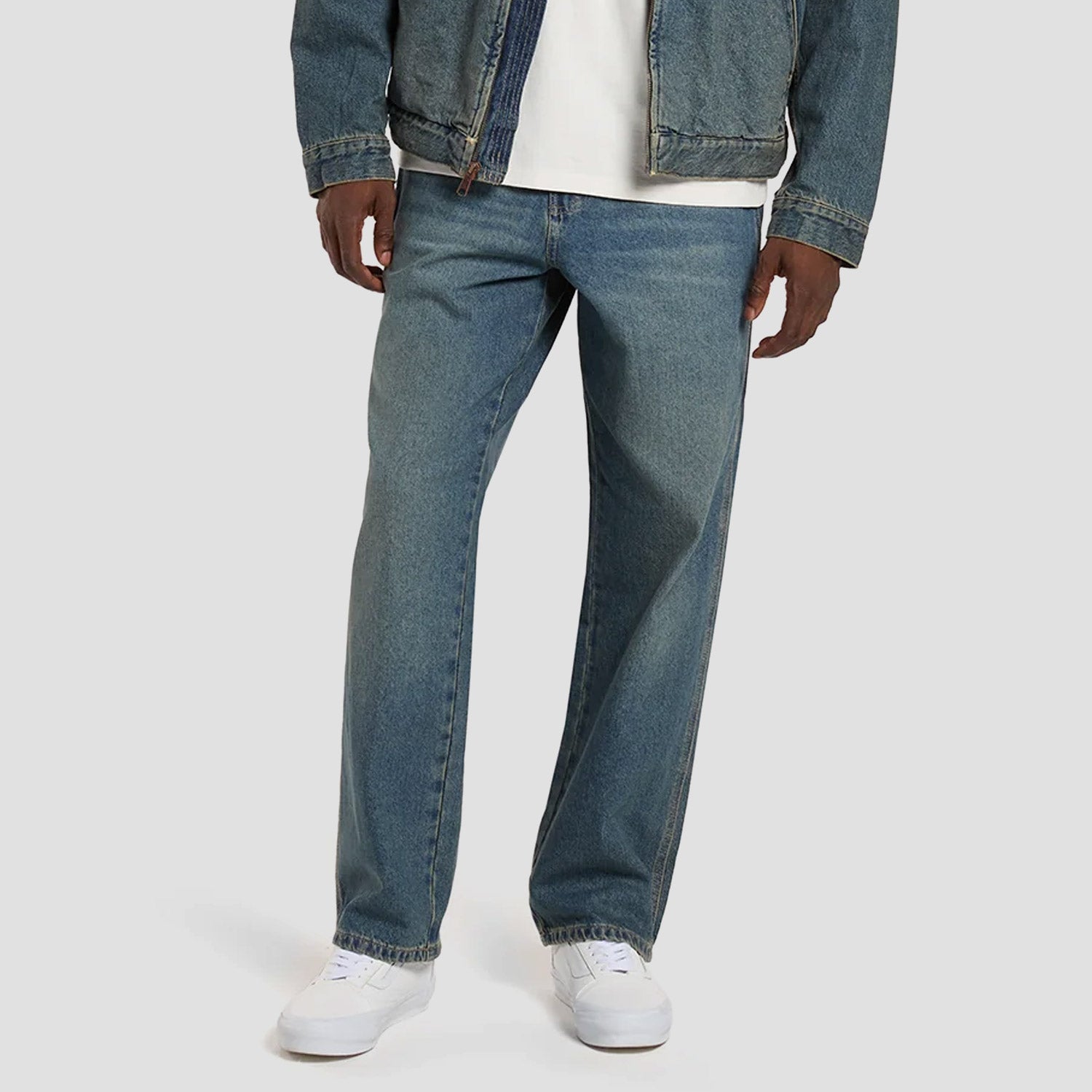 Dickies 958 Baggy Tapered Work Jeans Khaki Tinted Blue