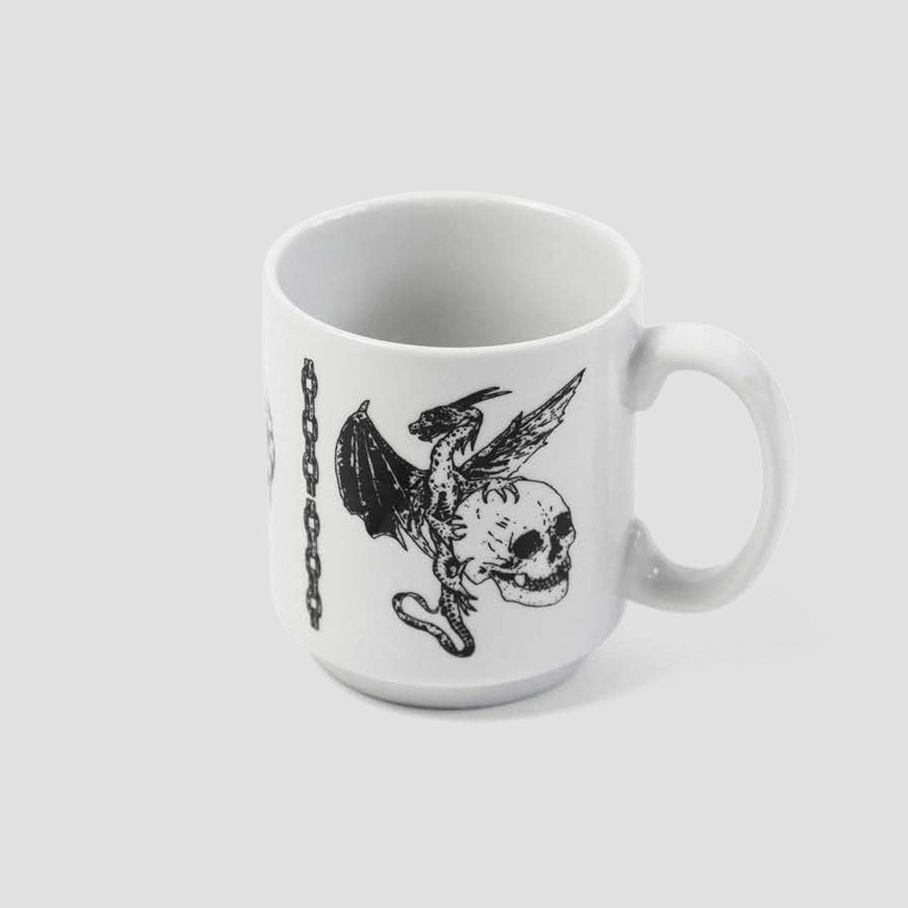 Dungeon Dragon Dies Stacking Mug White