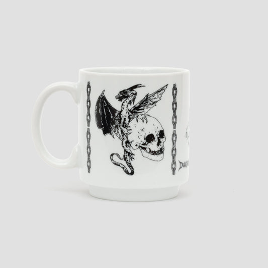 Dungeon Dragon Dies Stacking Mug White