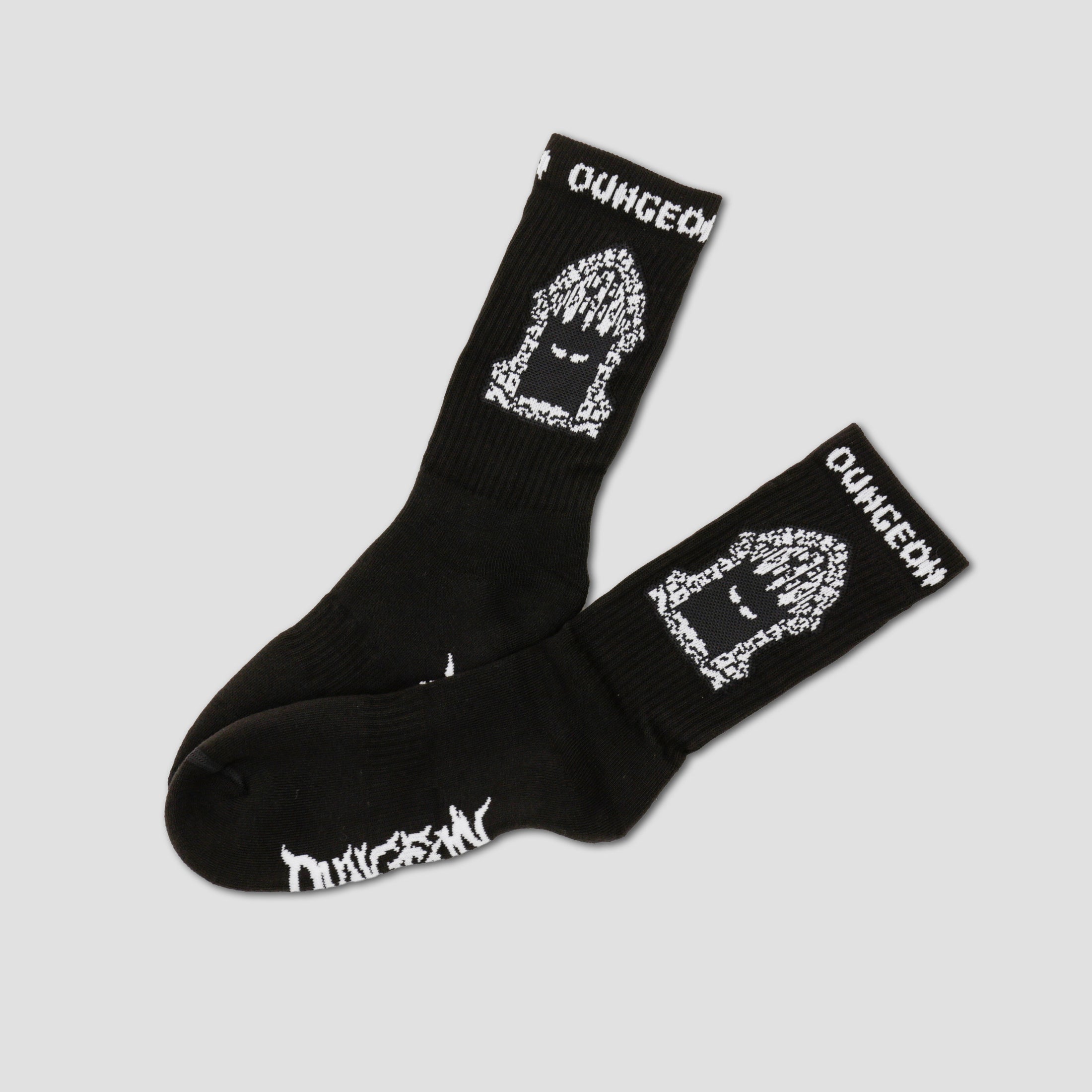 Dungeon Portcullis Woven Socks Black