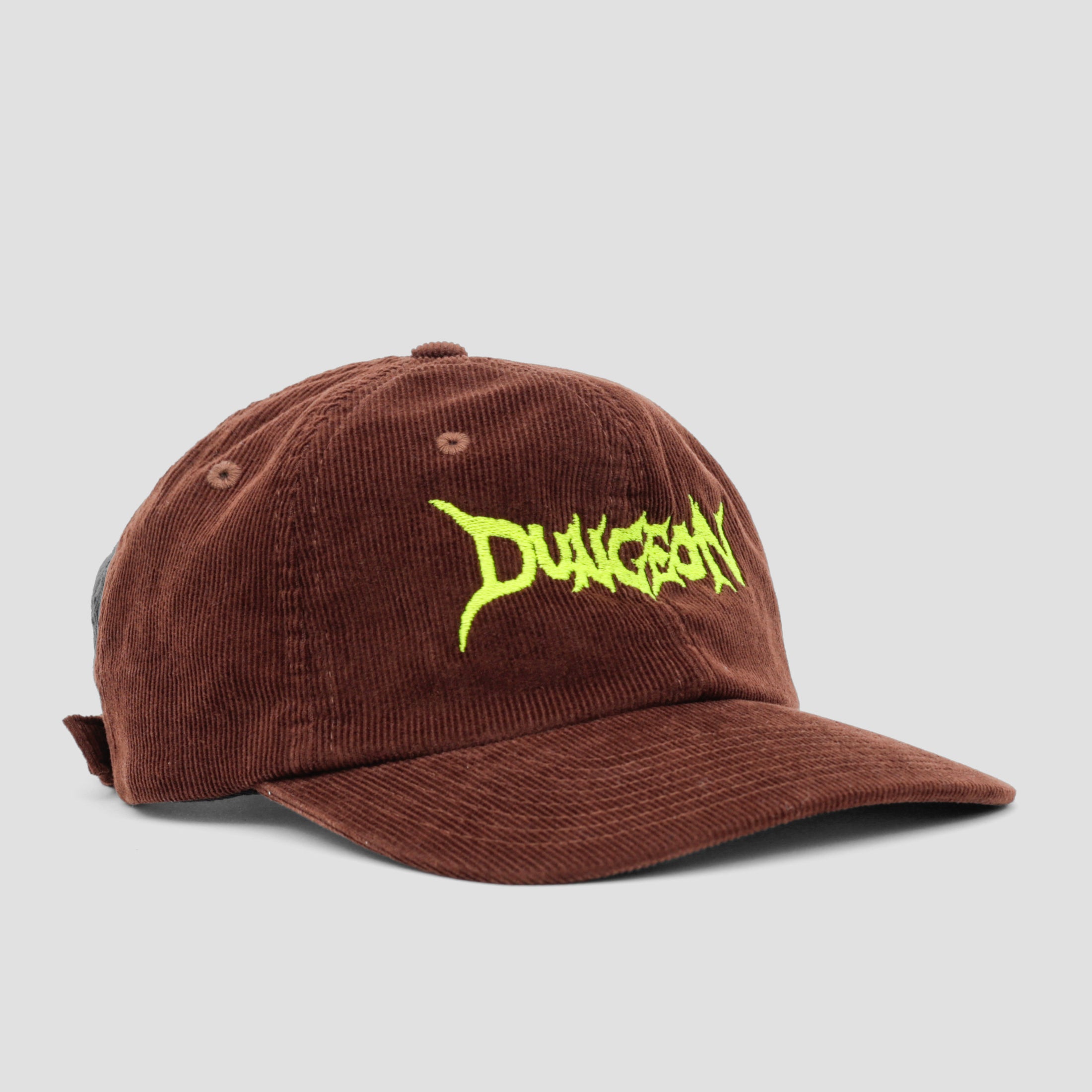 Dungeon Scrawl Cord Embroidered Cap Brown / Neon Yellow
