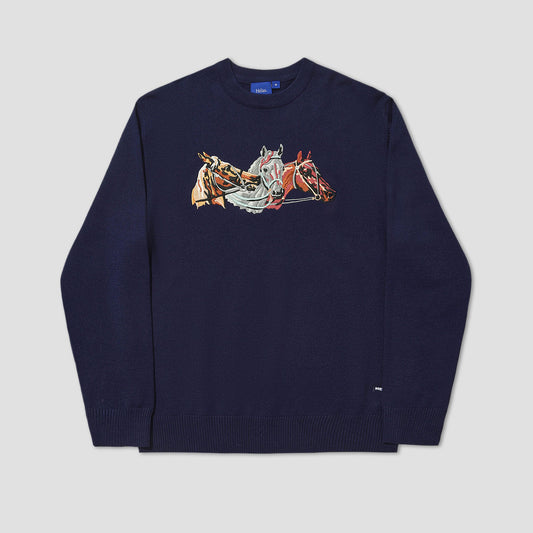 Helas Horses Crewneck Knit Navy