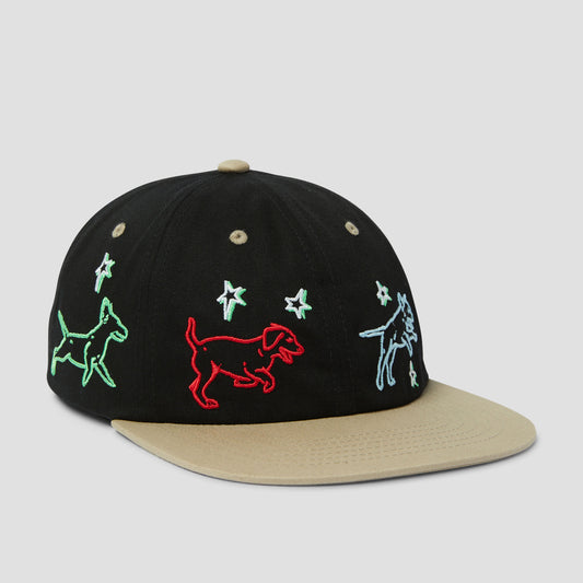 HUF Fetch 6 Panel Snapback Cap Black