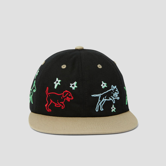 HUF Fetch 6 Panel Snapback Cap Black