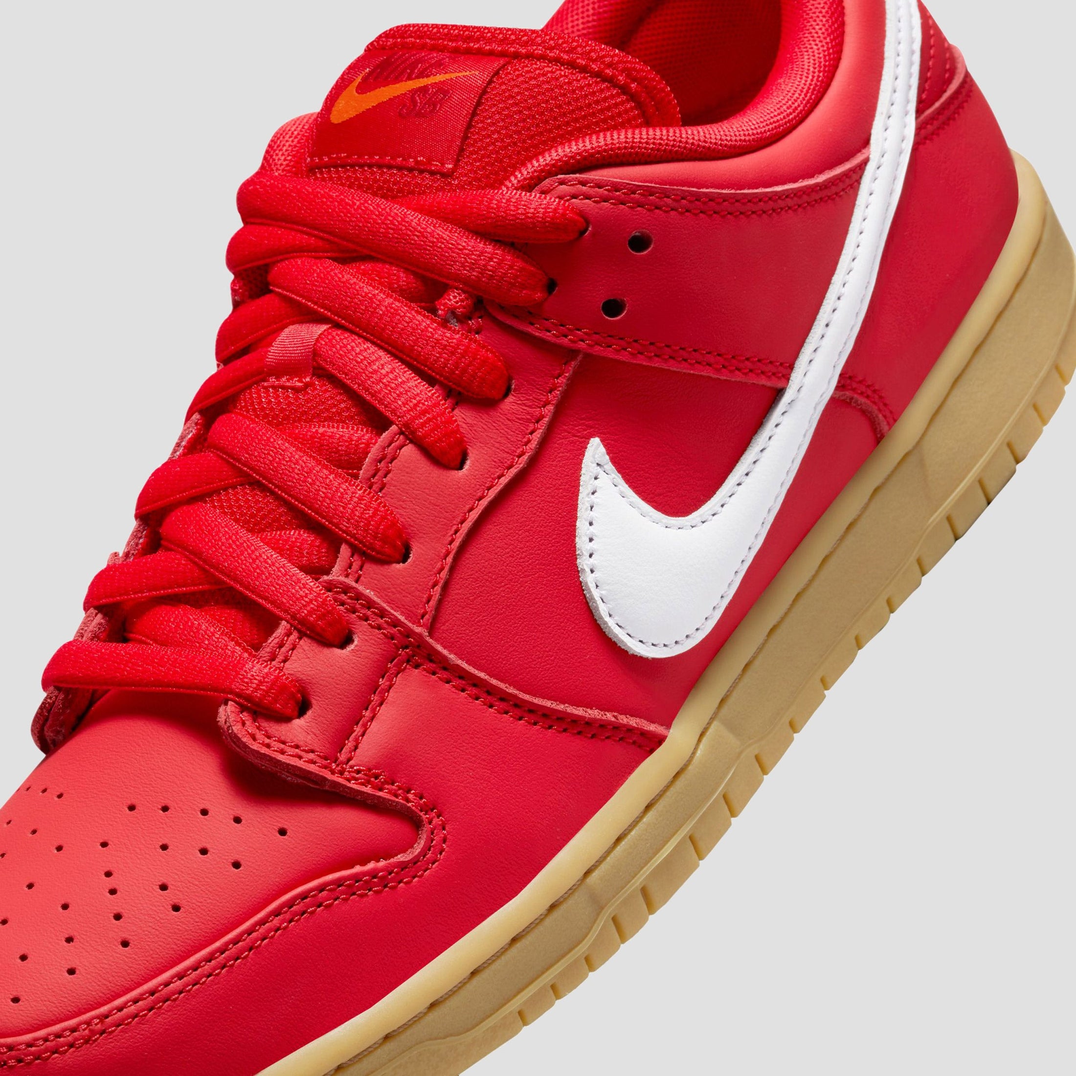 Nike SB Dunk Low Pro Skate Shoes University Red / White